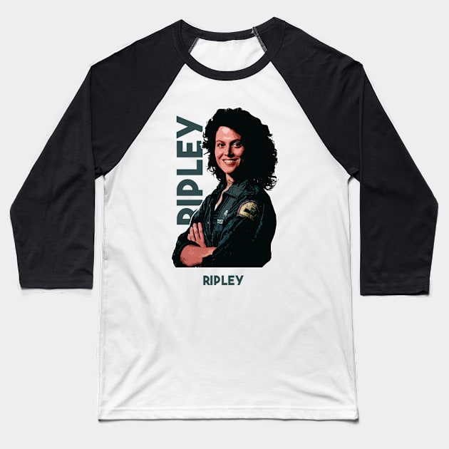 ripley ripley Baseball T-Shirt by Ville Otila Abstract